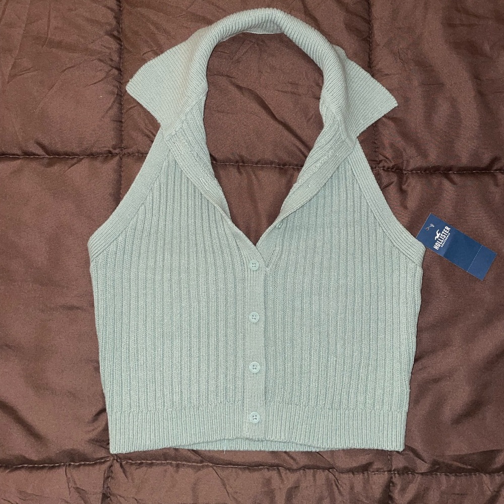 Hollister Crop knit polo sweater